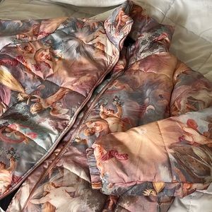 Rennaisance Painting Baroque Angels Pastel Classical Puffer Winter Jacket